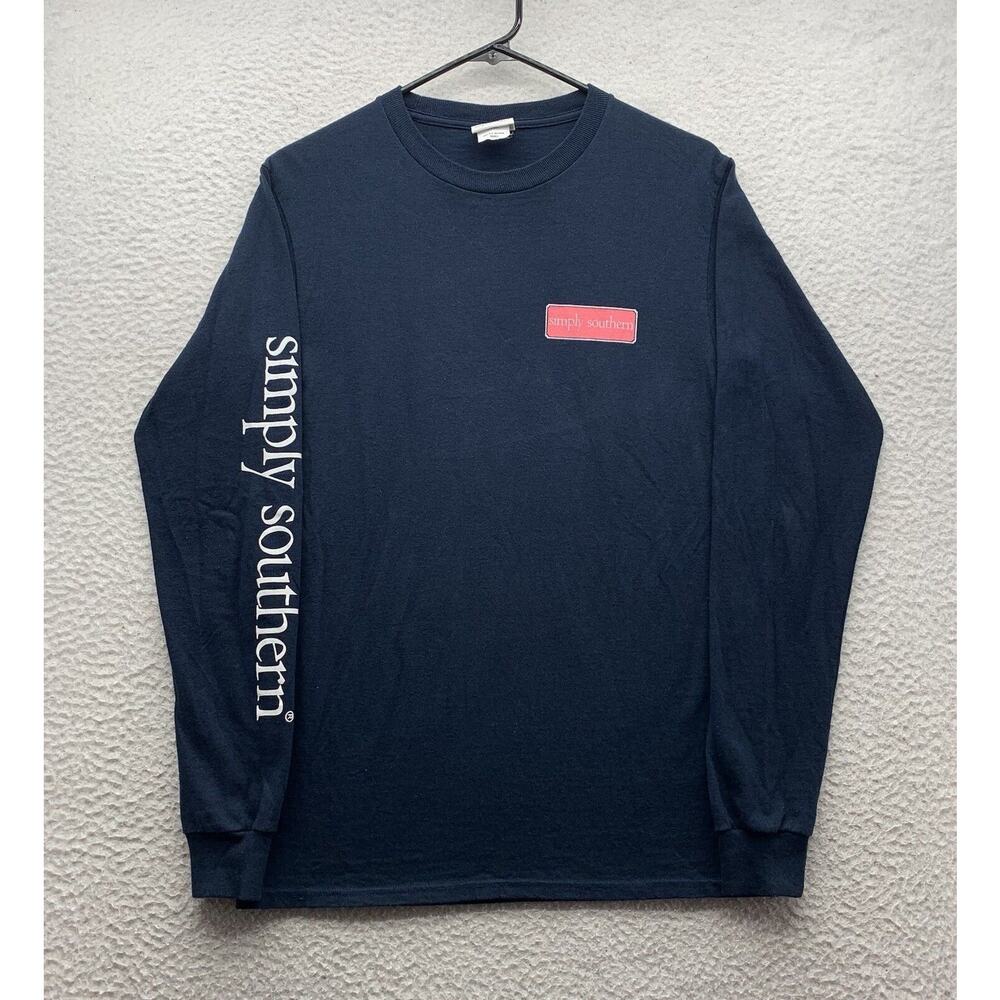 Simply Southern T-Shirt Womens Small‎ S Navy Blue Pursuit of Preppiness Weekend